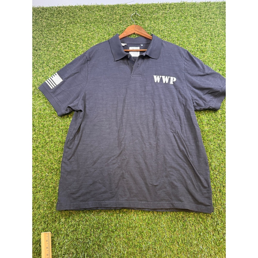 Under Armour WWP Wounded Warrior Project Charged Cotton Polo Mens 2XL Black